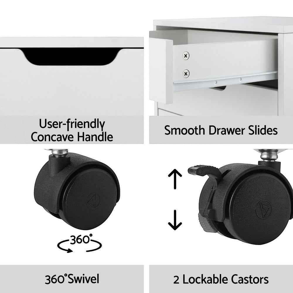 Studio Mobile 5-Drawer Storage Cabinet | Matte White