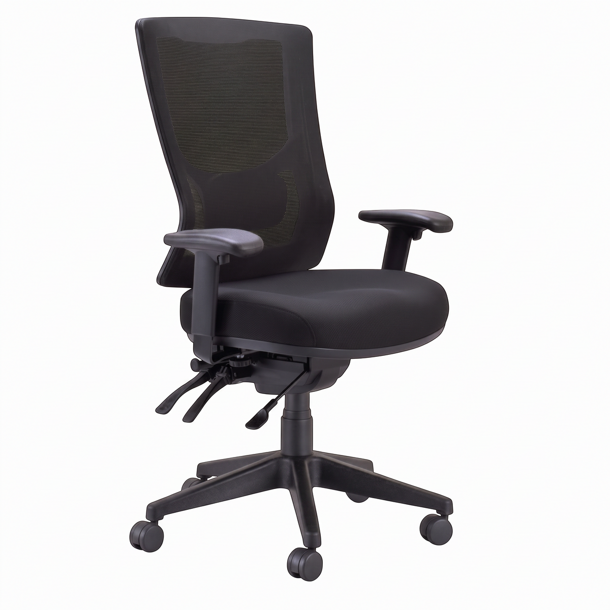 Cloud Office Studio Buro Metro II 24/7 black ergonomic office chair with high mesh back and adjustable armrests