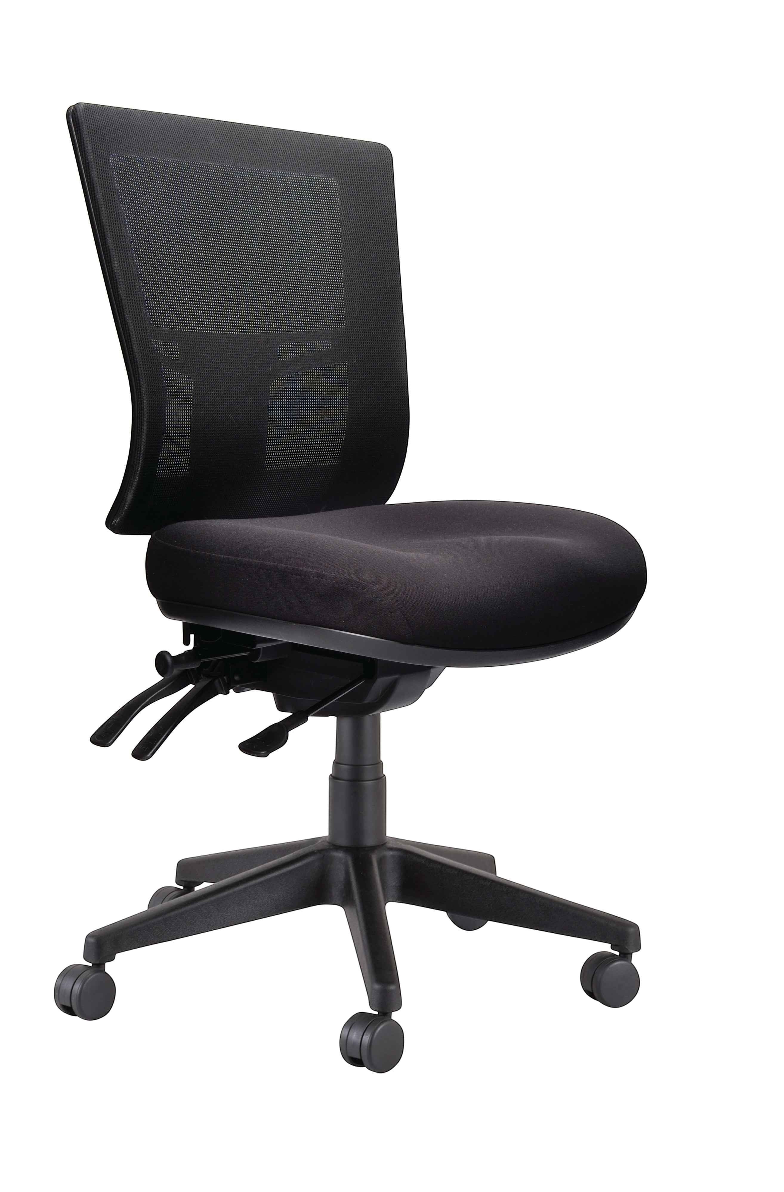 Cloud Office Studio Buro Metro II 24/7 black ergonomic office chair with mesh backrest and adjustable levers