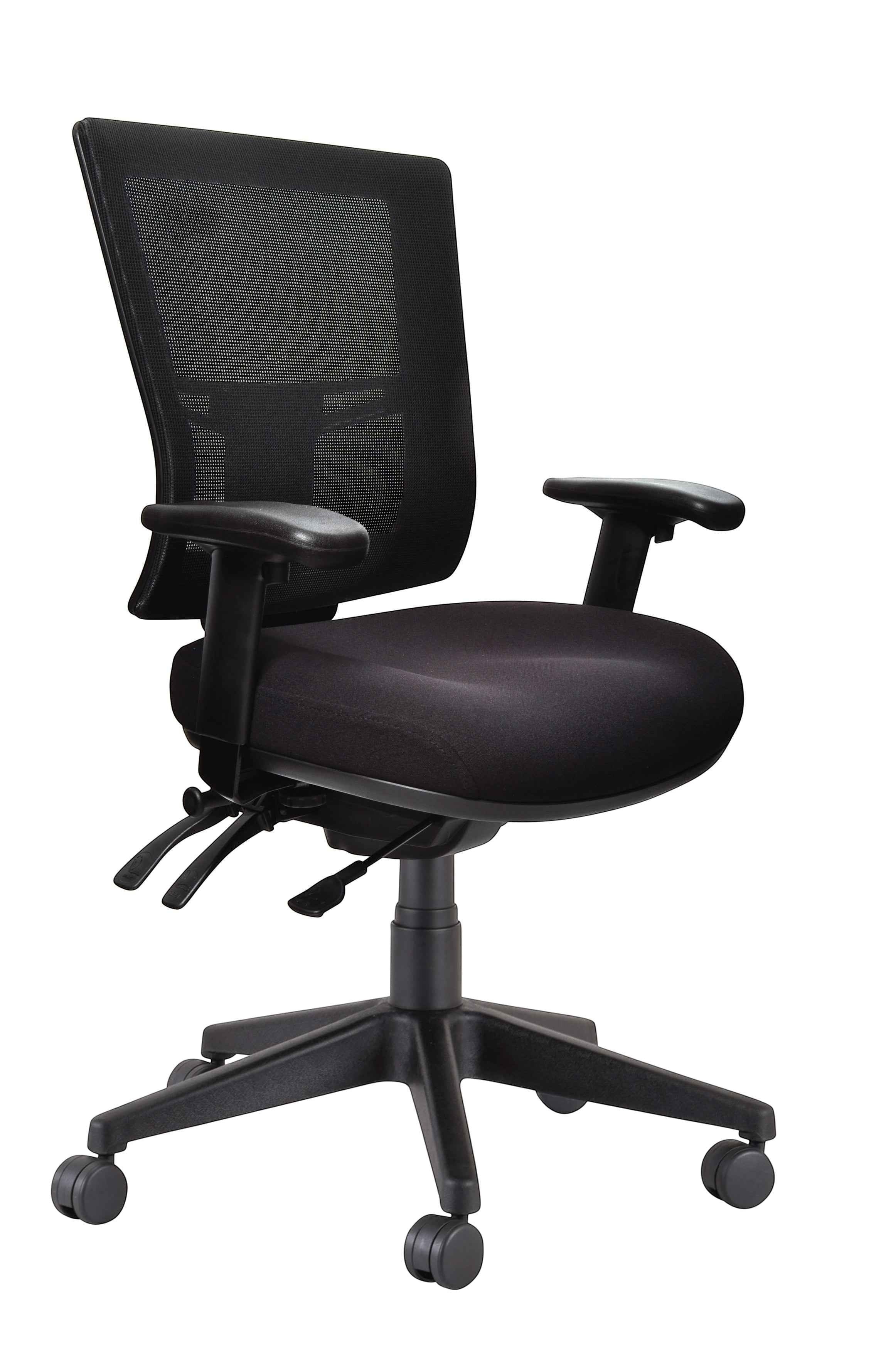 Cloud Office Studio Buro Metro II 24/7 ergonomic office chair in black with mesh back and adjustable armrests