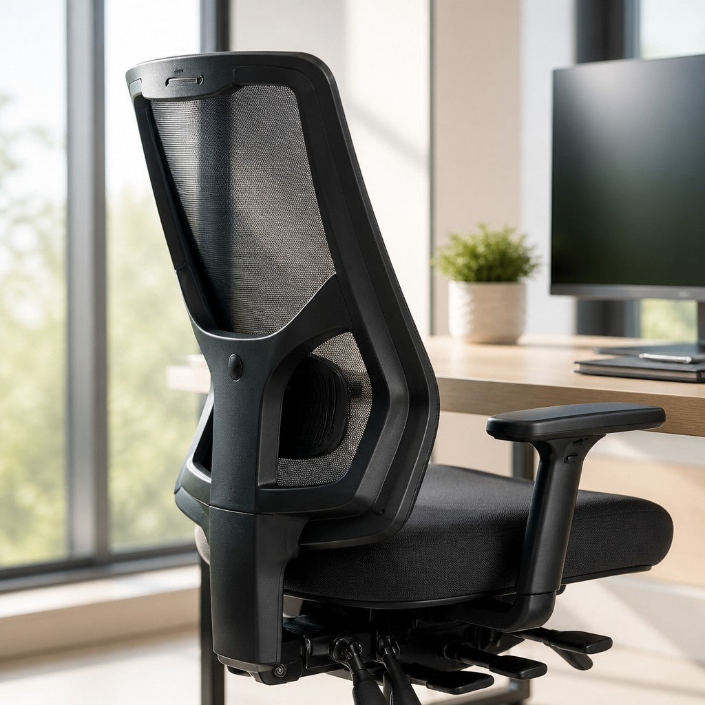 Cloud Office Studio Buro Metro II 24/7 high back ergonomic office chair with black mesh back and padded seat