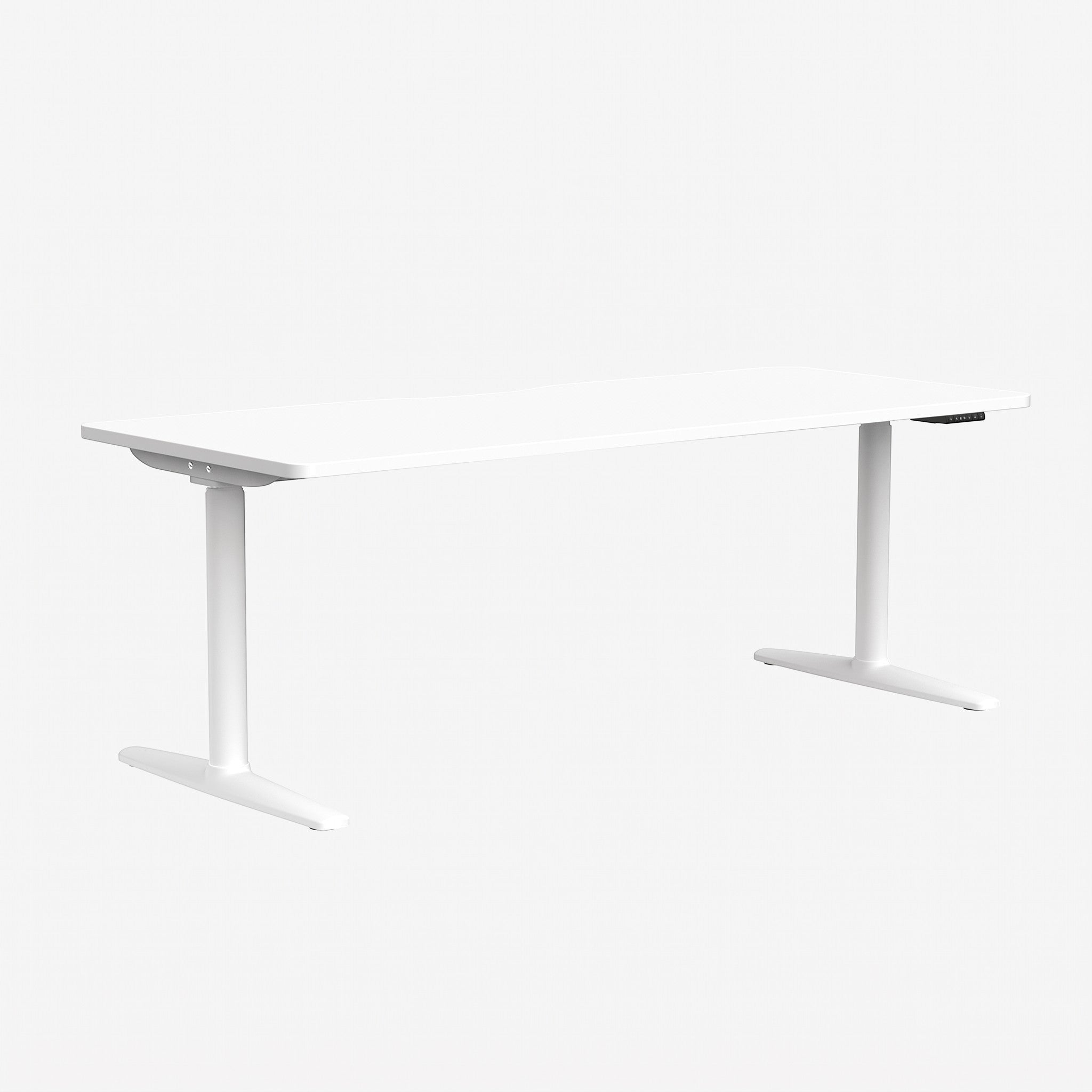 Cloud Office Studio Buro Syntra white heavy-duty dual-motor standing desk with adjustable height control panel