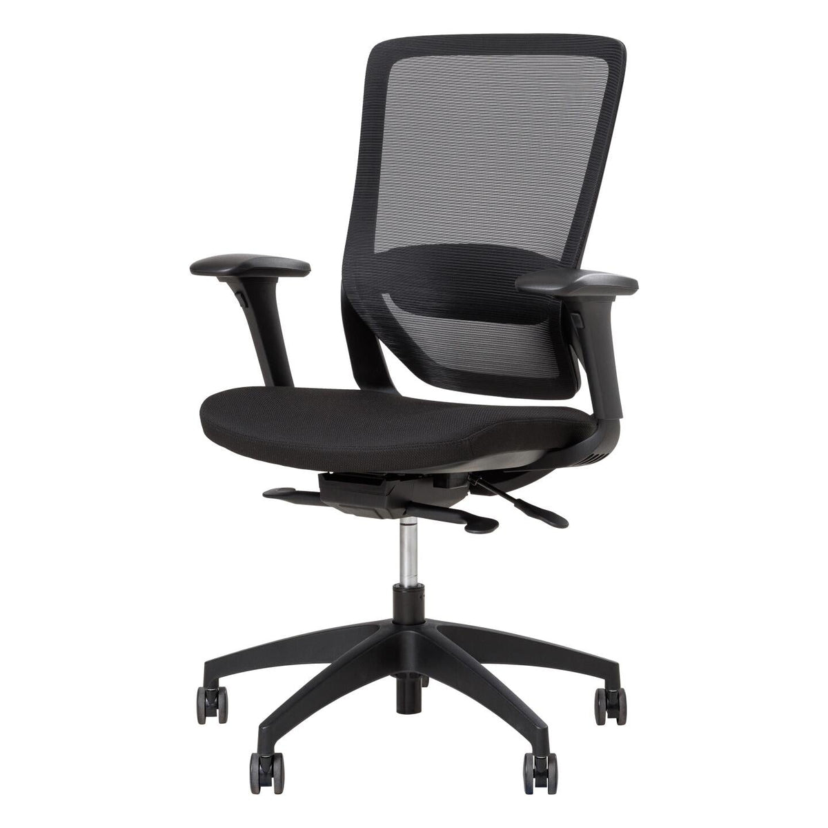 Cloud Office Studio Engage black ergonomic mesh task chair with adjustable armrests and lumbar support