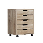 Studio Mobile 5-Drawer Storage Cabinet | Textured Beige