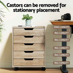 Studio Mobile 5-Drawer Storage Cabinet | Textured Beige