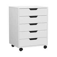 Cloud Office Studio Under-Desk Mobile Storage Cabinet - 5 Drawers, Matte White