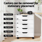 Studio Mobile 5-Drawer Storage Cabinet | Matte White