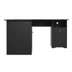 Cloud Office Studio 150cm L-Shape Executive Desk with Storage - Matte Black