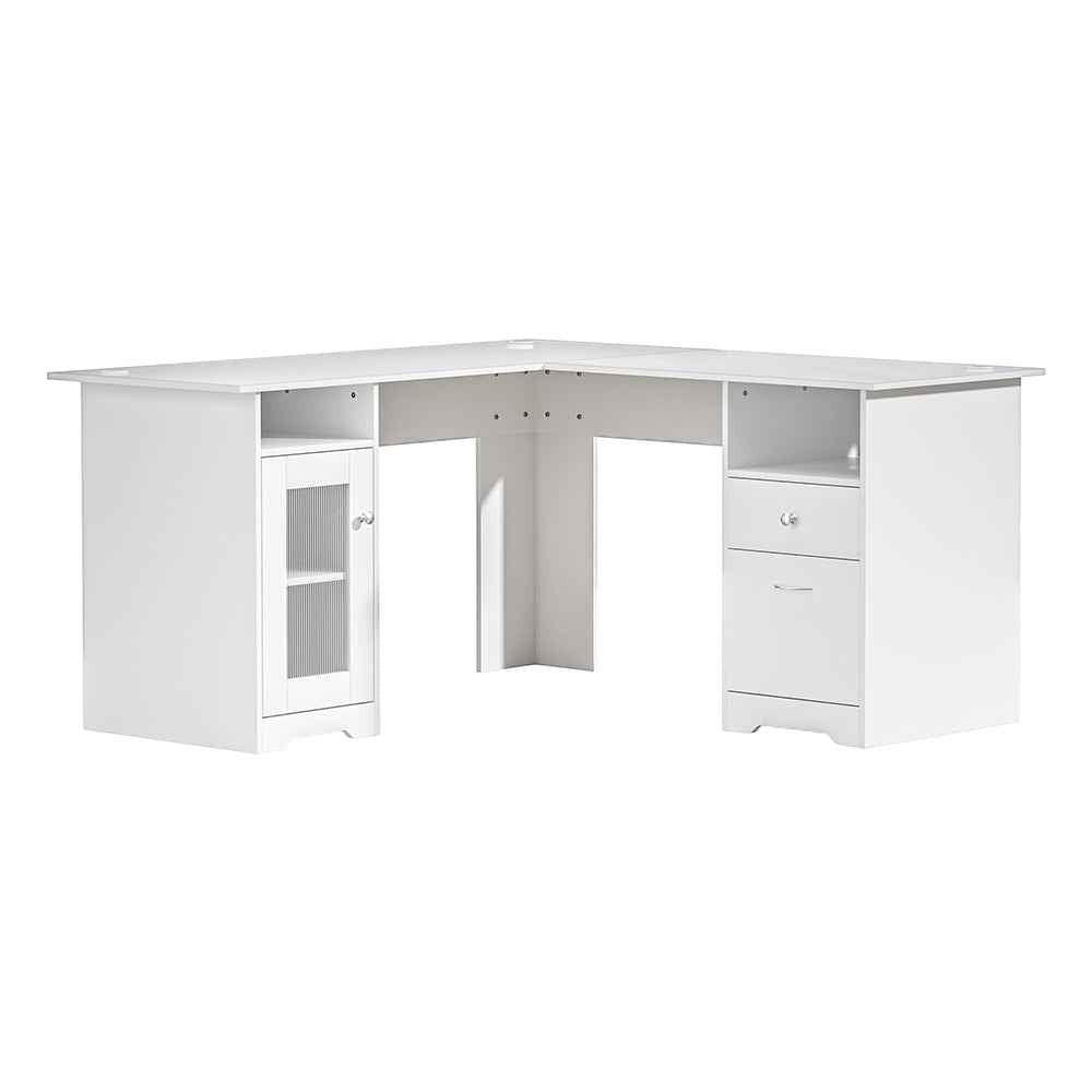 Studio Executive Command Center | 150cm L-Shape Matte White
