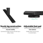Detail shot highlighting the sturdy carbon steel leg construction and adjustable leveling foot pads.