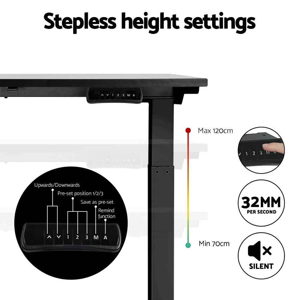 Studio Pro Dual-Motor Standing Desk | 140cm Black