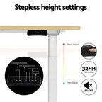 Artiss Standing Desk Motorised Dual Motor 140CM White Oak