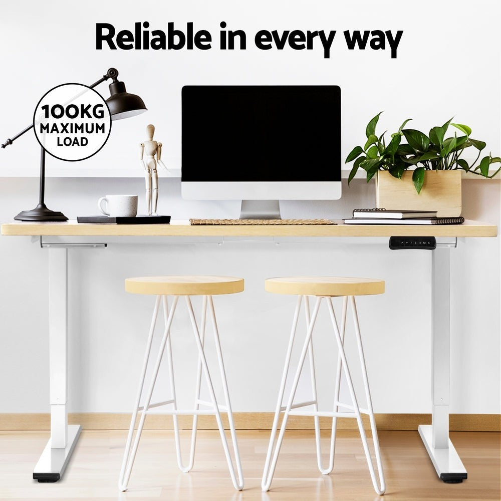 Cloud Office Studio 140cm Dual-Motor Standing Desk - White Oak