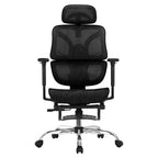 Front-facing view of the office chair highlighting the breathable mesh backrest, contoured seat cushion, and armrests.