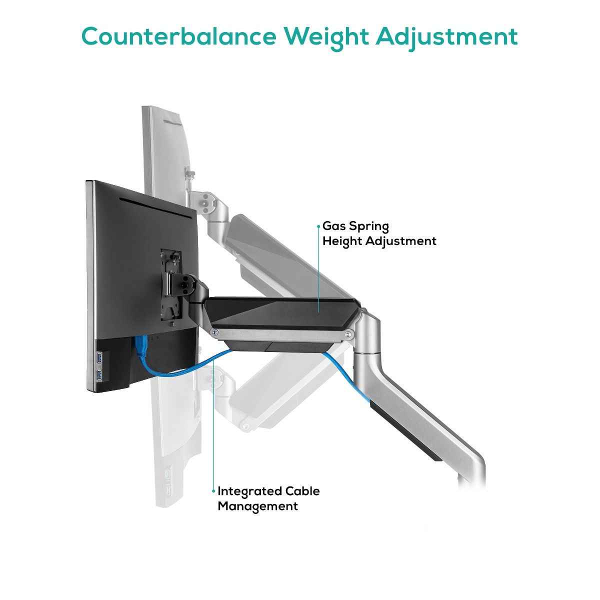 Studio Pro Heavy-Duty Dual Monitor Arm | Space Grey