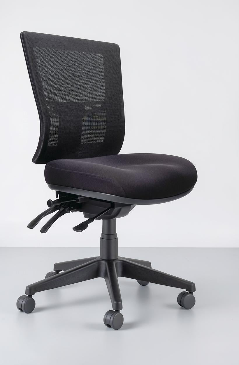 Studio photography of the armless Buro Metro II chair against a premium light grey background.