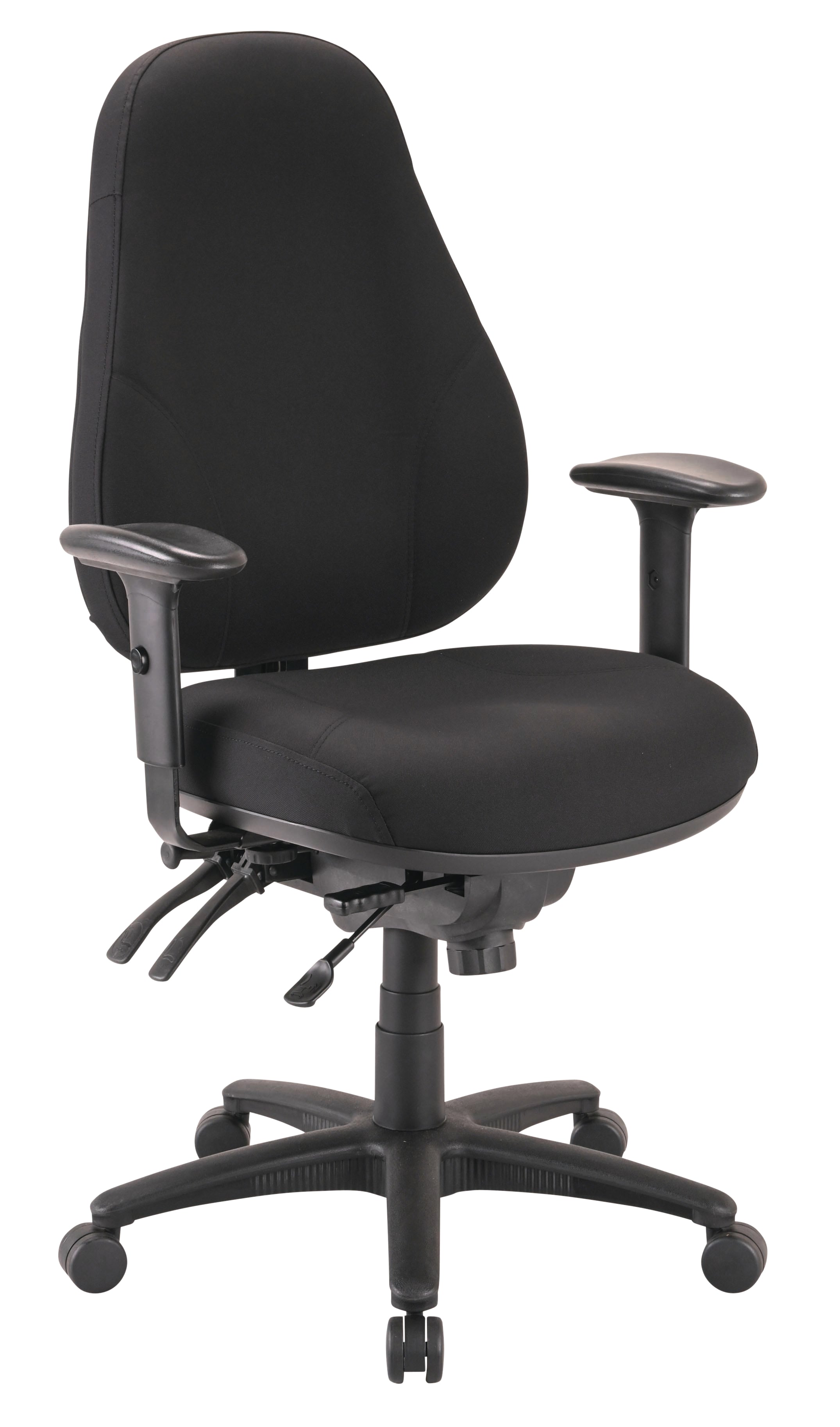 Cloud Office Studio Buro Persona 24/7 black ergonomic office chair with adjustable armrests and heavy-duty base
