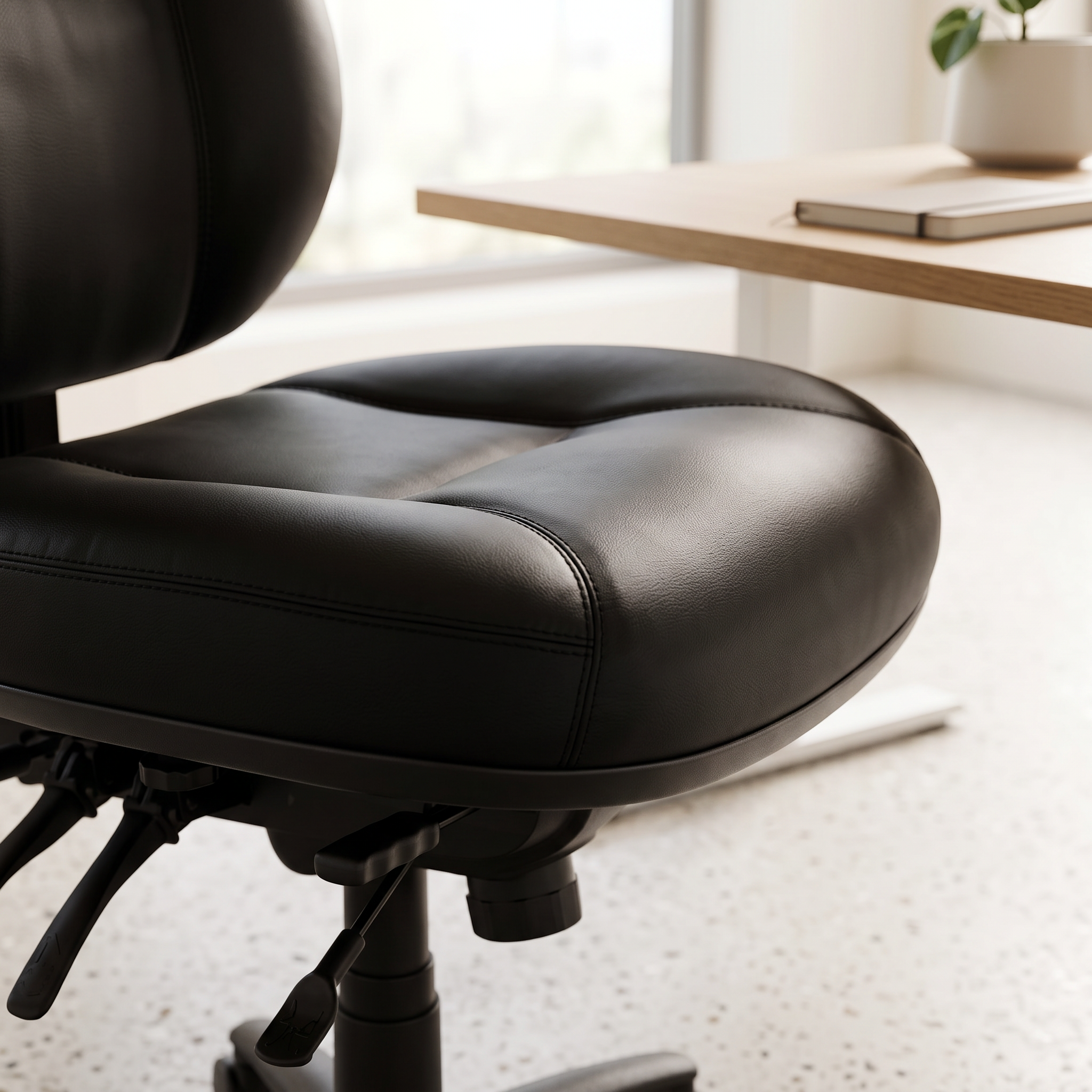 Cloud Office Studio Buro Persona 24/7 heavy-duty ergonomic executive chair in black leather with adjustable levers