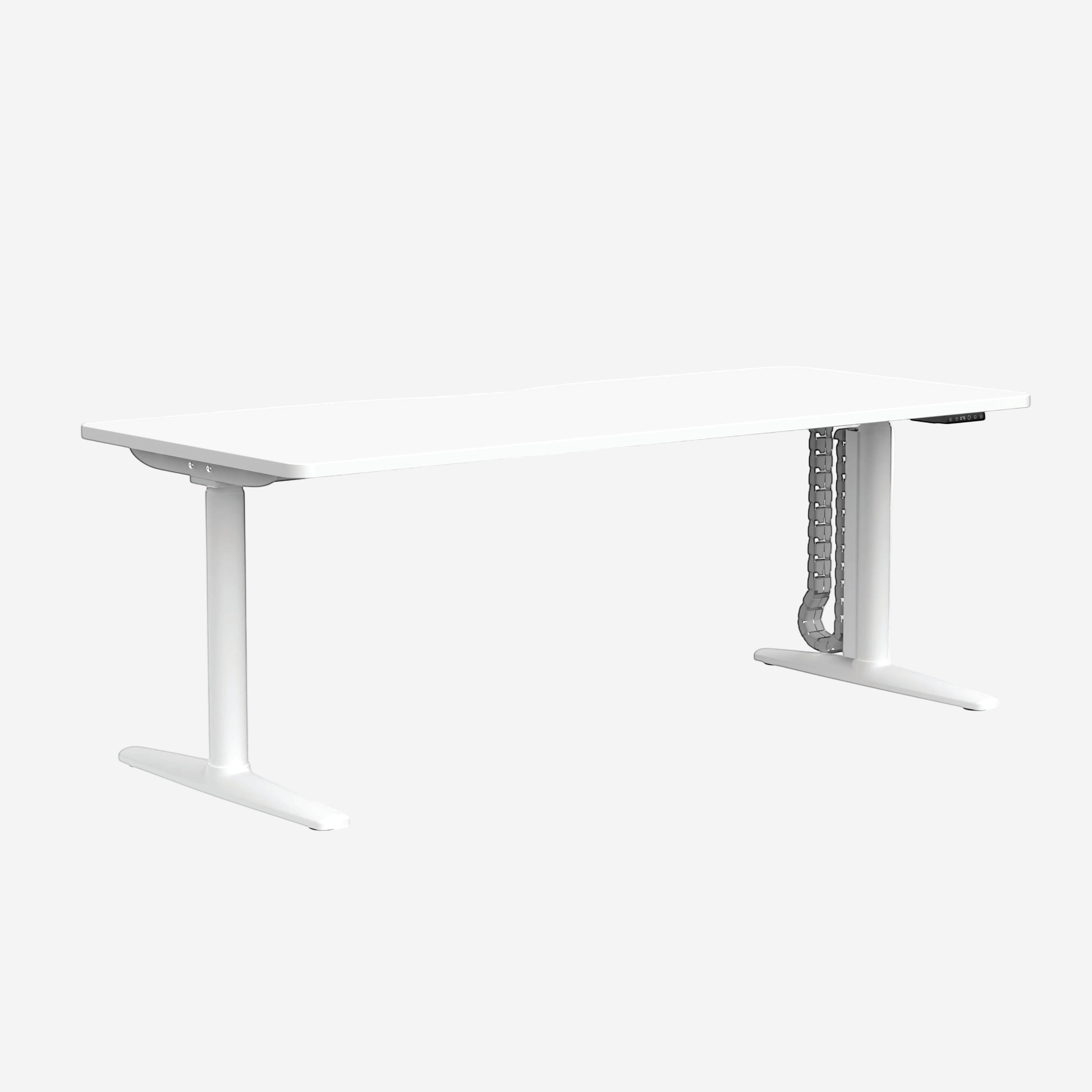 Cloud Office Studio Buro Syntra white heavy-duty dual-motor standing desk with cable management spine