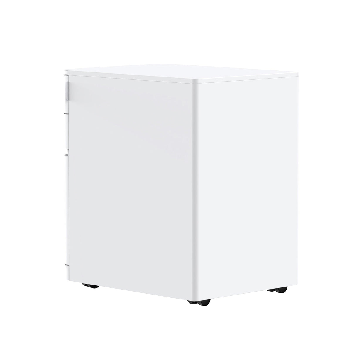 Cloud Office Studio Buro MyWorkSpace white mobile pedestal with three drawers and smooth powder-coated steel finish